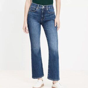 LOFT Medium Blue Cropped Flare Jeans
